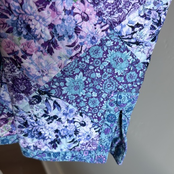 Quilted floral reversible jacket Womens L  Cotton cottage core Country Romantic - Picture 7 of 16